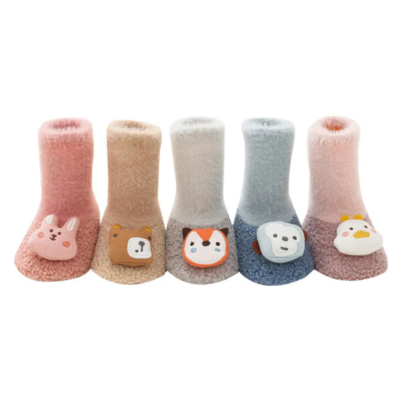 

Baby floor socks thickened baby floor shoes autumn and winter cartoon doll shoes toddler socks