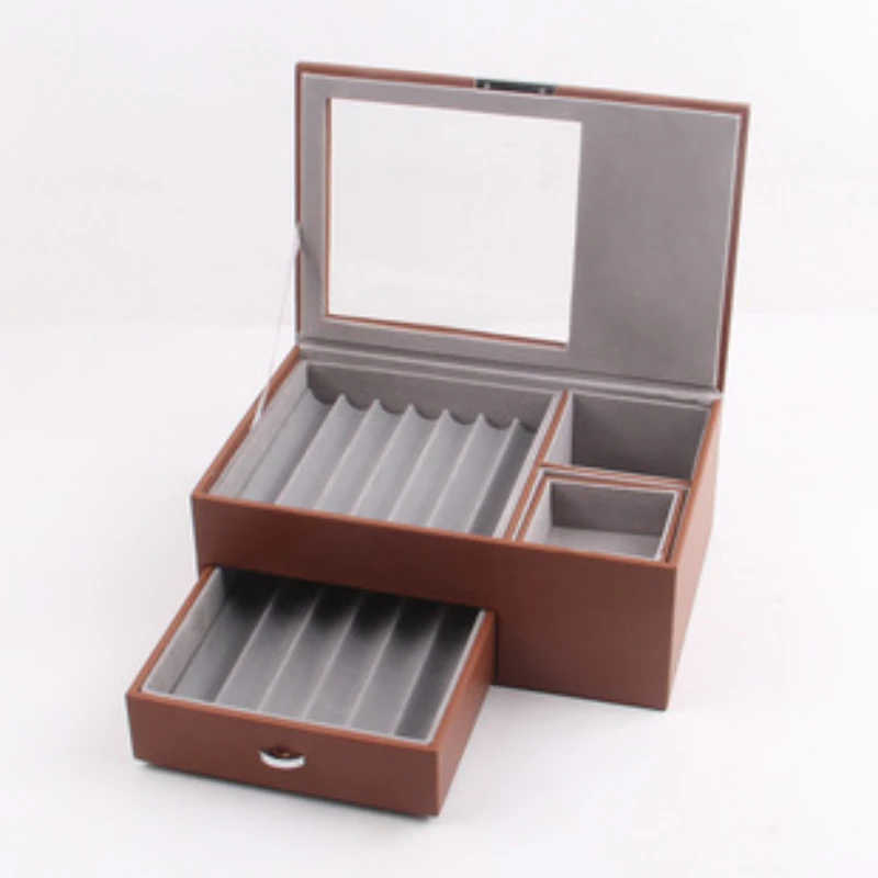 12 23 36 Pu Leather Pencil Case Packing Box Stationery Display Storage Box Skylight Pencil Case Leather Delicate and Practical