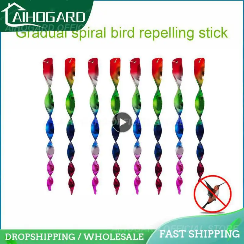 

Colorful Gradient Bird Repellent Stick Bird Repellent Reflective Rod Easy To Use Balcony Courtyard Bird Repellent Spiral Rod
