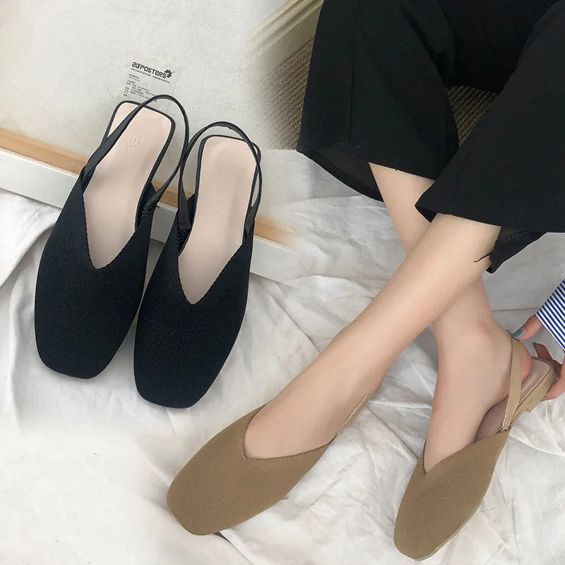 

Женские нескользящие шлепанцы Baotou, черные пластиковые шлепанцы в сетку, на низком каблуке, лето 2022