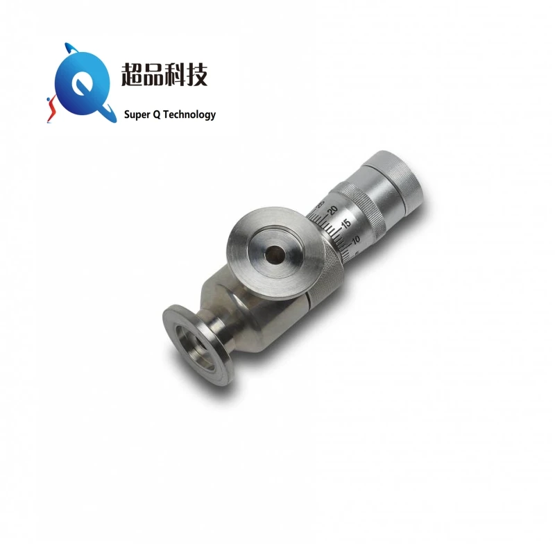 Фото Высокоэффективный ручной угловой клапан KF16 для газовых сред с высоким вакуумом и функцией измерения давления №5