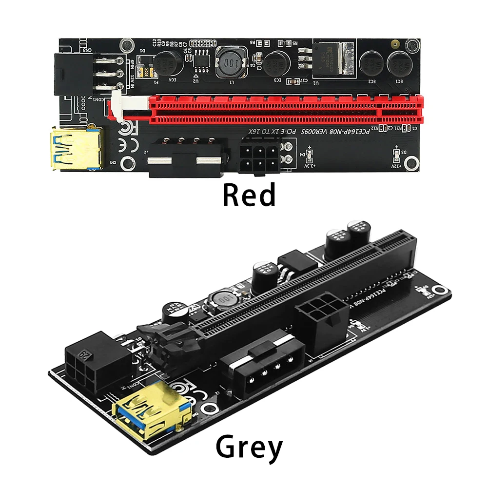 

USB PCI-E Райзер-карта PCI Express, 1X до 16X, удлинитель, адаптер 6P к SATA, кабель питания для майнинга биткоинов, графическая карта