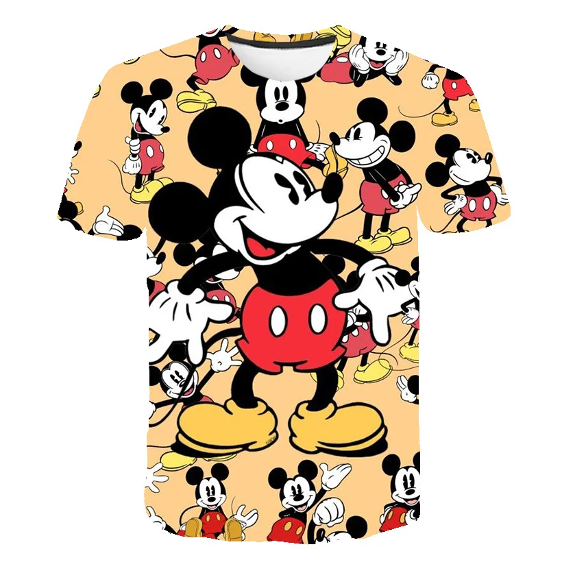 

3D Printed T-shirt Mickey Mouse Harajuku Kids Clothing Short Sleeve Charming Shirt Cartoon Mickey Clothes Ages 3-14 Holiday Gift