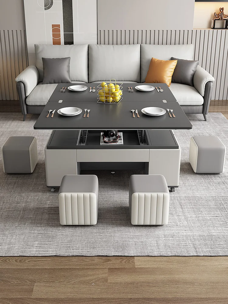 

Multifunctional coffee table multi-purpose lifting folding dining table simple living room small-sized luxury creative retracta