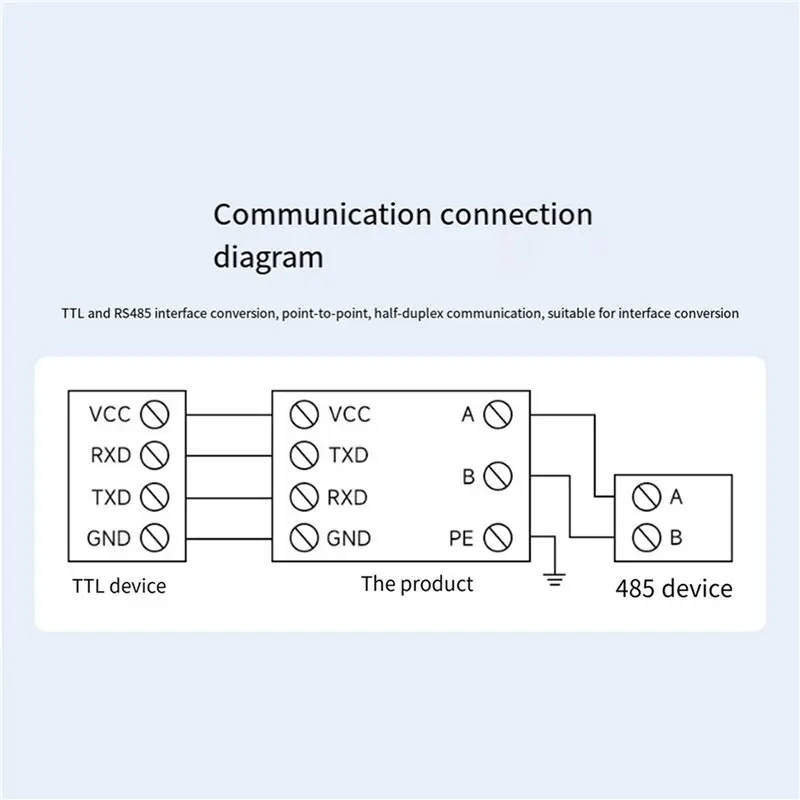 Фото 3X Модуль преобразования уровня TTL в RS485 Waveshare 3.3V-5V, полудуплексная связь, встроенные TVS-диоды №3