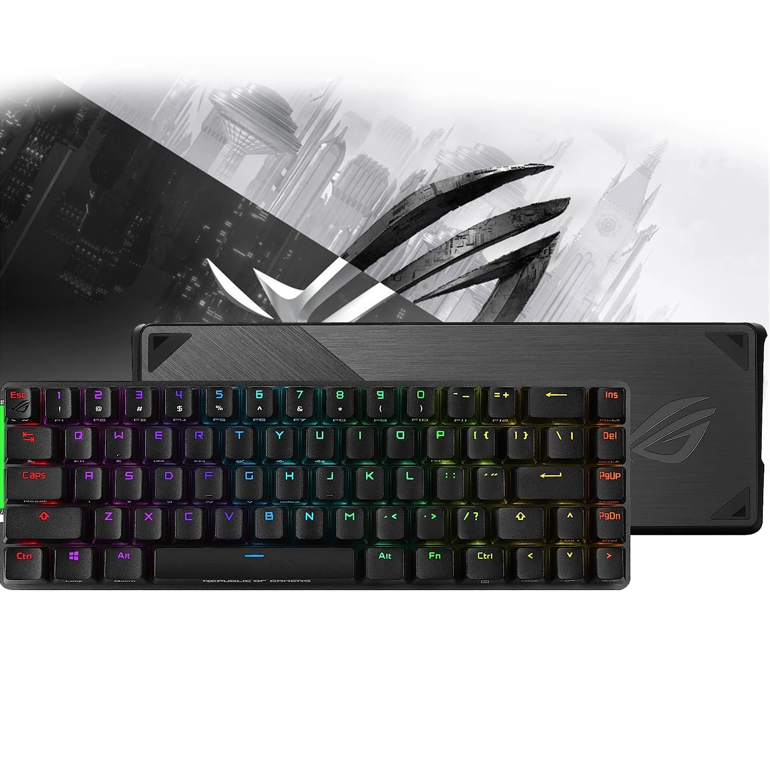 Беспроводная Механическая игровая клавиатура ASUS ROG Falchion 65% с 68 клавишами, оригинальная интерактивная сенсорная панель Aura Sync RGB PBT с колпачками