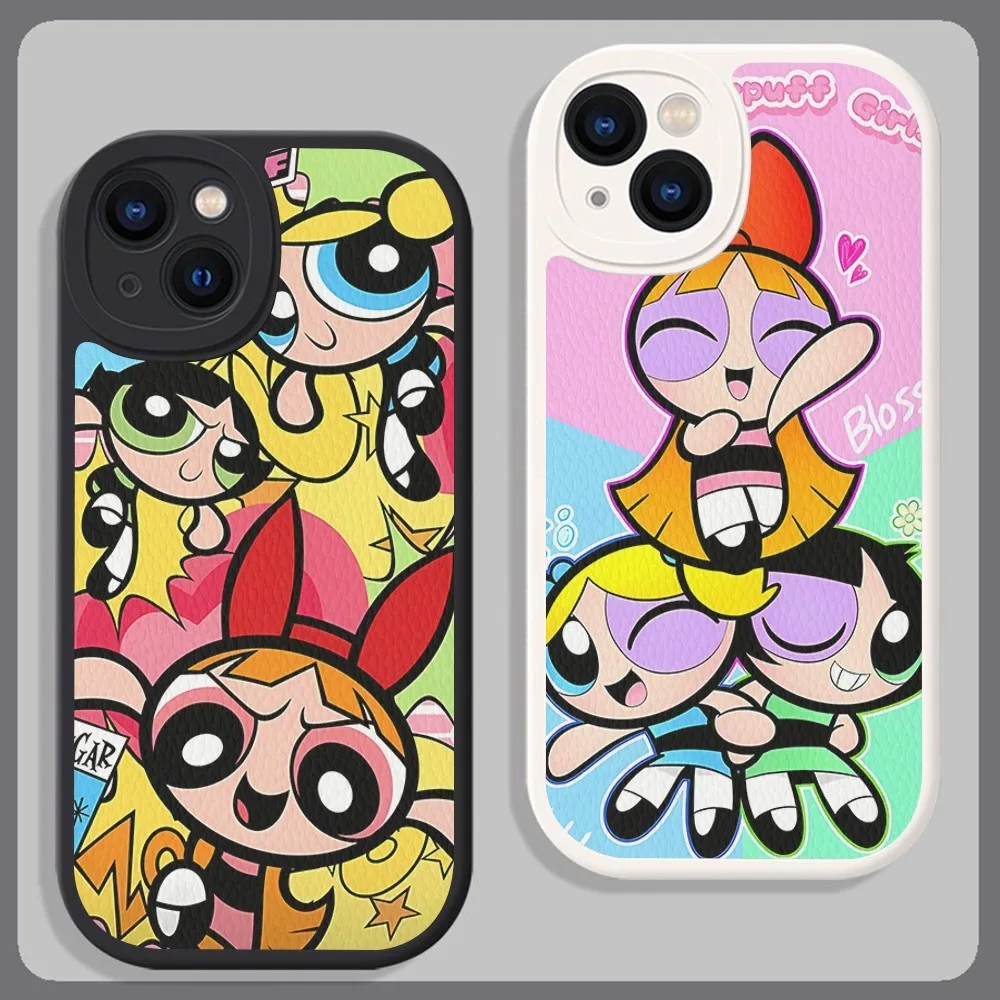 Cute Cartoon P-Powerpuff Girls Mobile Phone Case Hard Leather For IPhone 16 15 14 13 12 11 Pro Max Xs X Xr 7 8 Plus Fundas