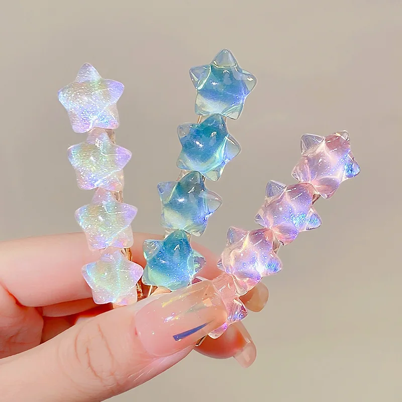 

Gradual Crystal Star Hairpin Cute Girl Hair Clip Bang Hairpin Hair Accessories Korean Sweet Dreamy Hairpin Women Trendy New 2023