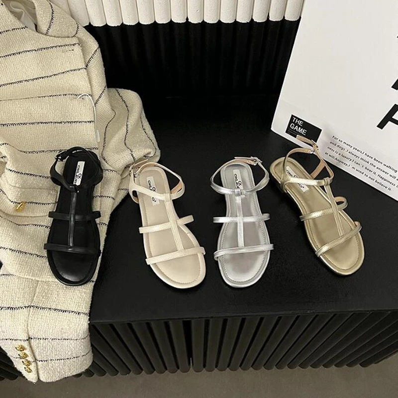 Новинка 2023 женские сандалии-гладиаторы дизайнерская обувь на низком каблуке