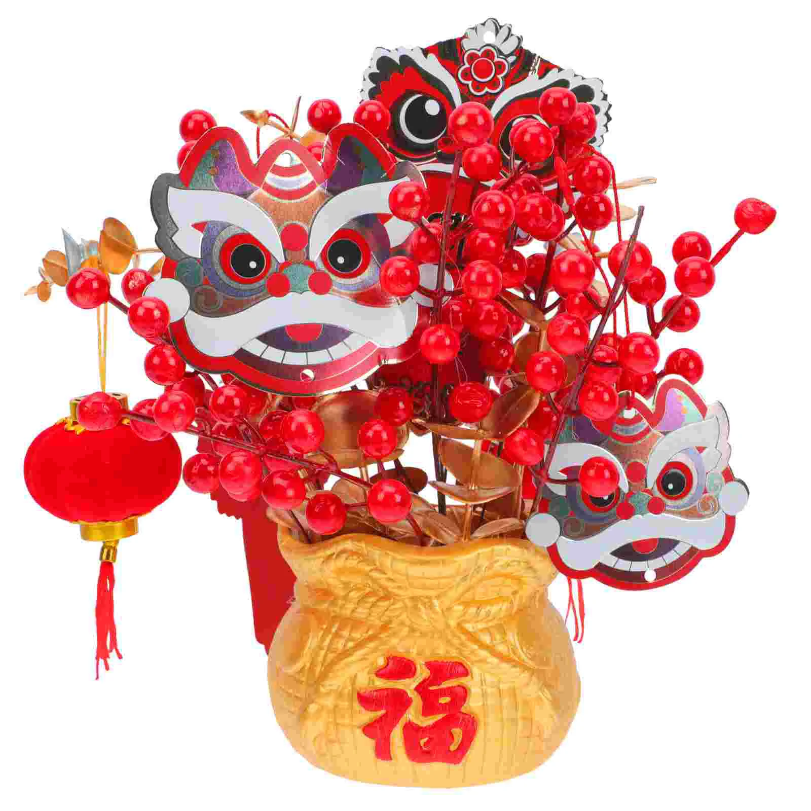 

Festival Bonsai Chinese New Year Tree Bonsai Style Decoration for Luck and Wealth Ornament Bonsai Red