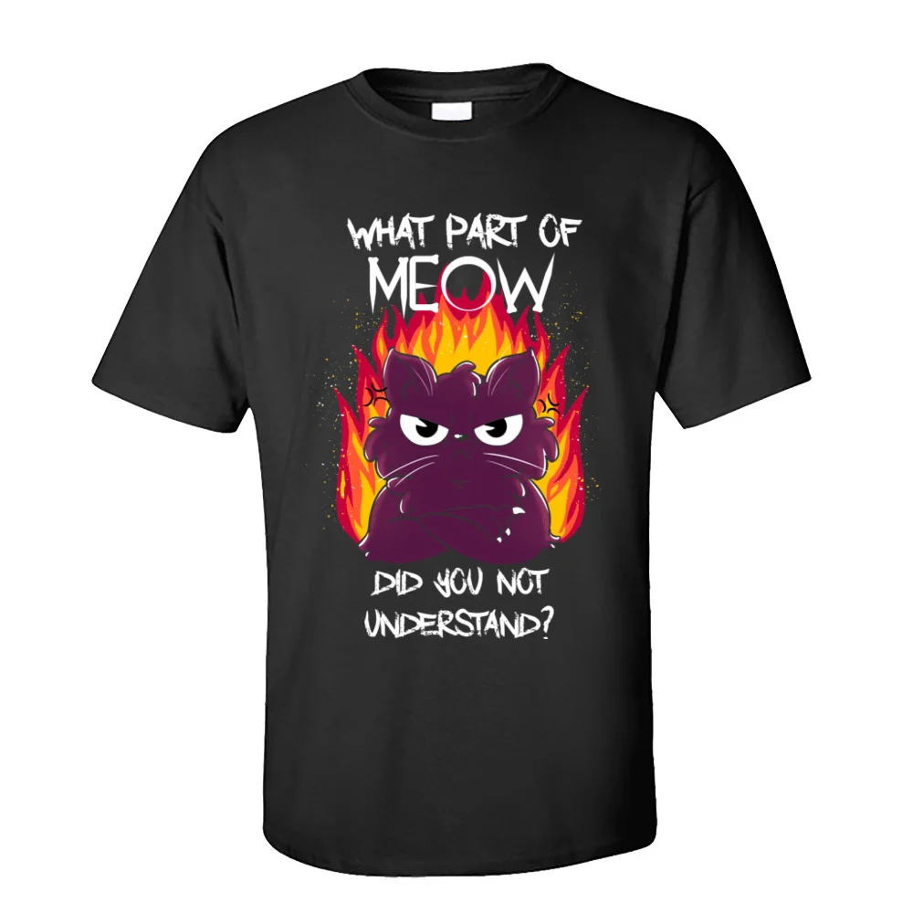 

Meow T-Shirts Wholesale Men T Shirts Short Sleeve Cat Printed On Mens Tshirt Cotton Fabric O Neck Street Style Tees Summer