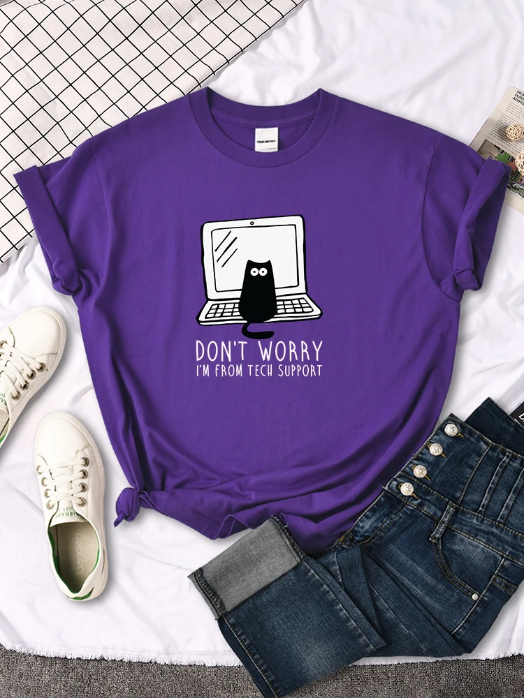 Женские футболки с принтом не волнуйтесь я из технической поддержки Мультяшные