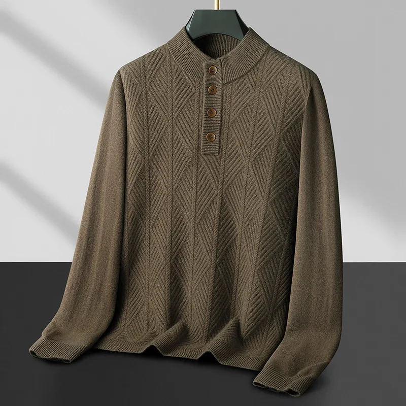 8XL 7XL 6XL 2024Новый осенне-зимний роскошный свитер высшего класса из 100% шерсти