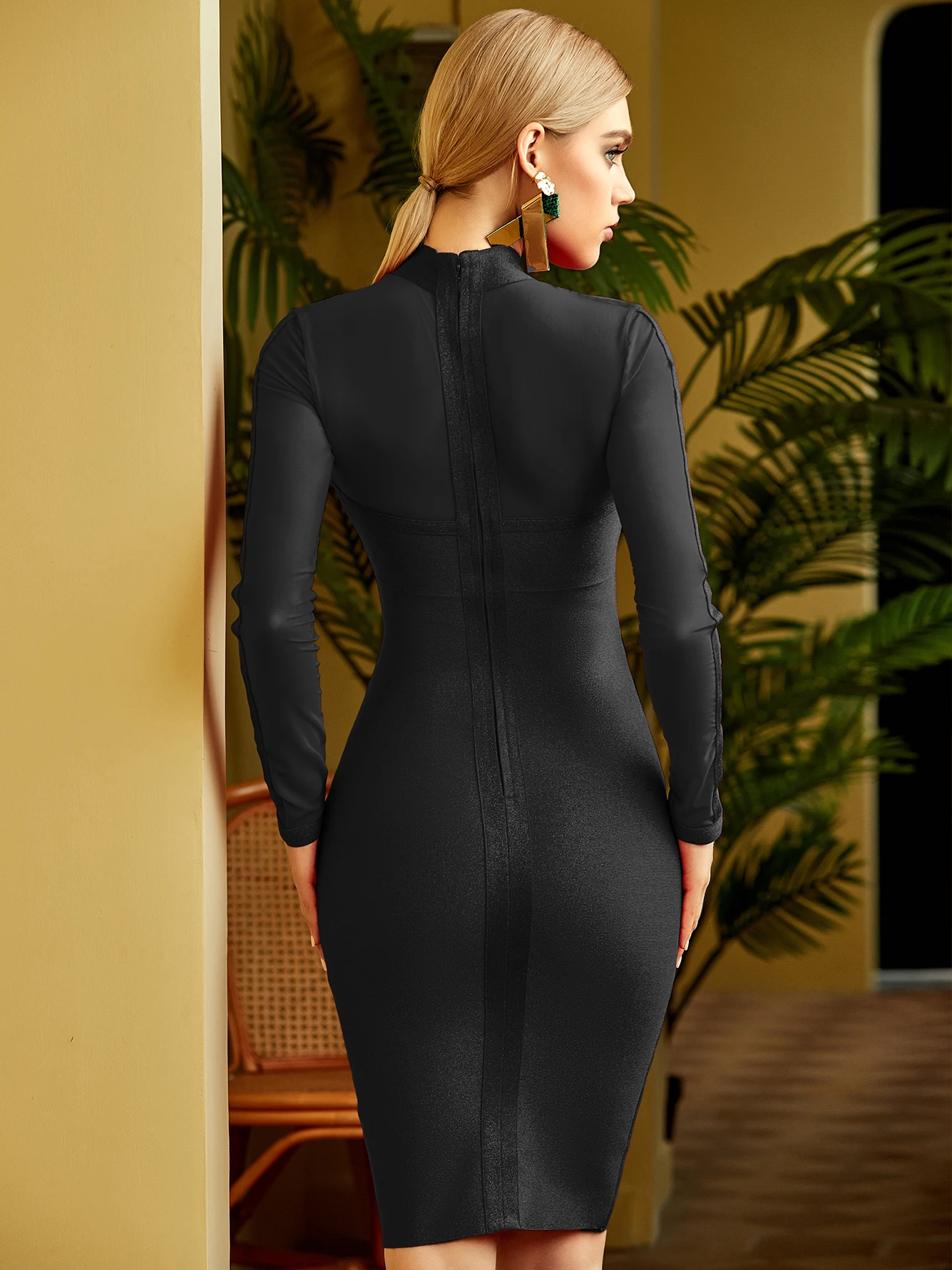 Adyce Women's Bandage Dress 2022 Autumn Winter Sexy Lace Long Sleeve Sequined Evening Wedding Club Celebrity Party Outfits Dress