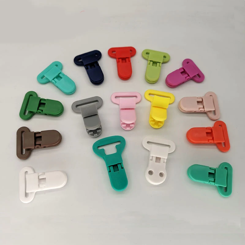 

50Pcs 25mm Pacifier Clips For Baby Teethers Handkerchief Hat Anti-Drop Multicolor Sold Plastic Material Pacifler Chain Holder