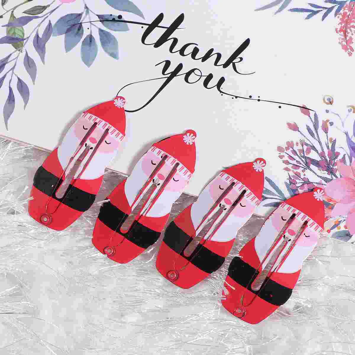 

12pcs Christmas Hair Clips, Santa Claus Xmas Tree Snowman Barrettes Metal Hairpin for Kids Children Toddler