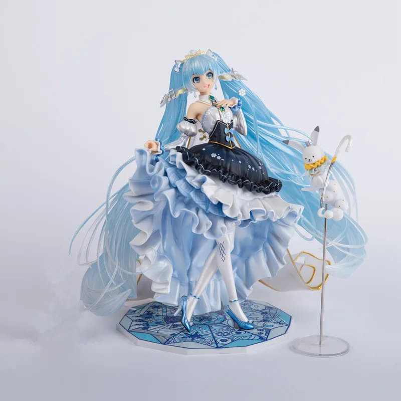 

23cm Hatsune Miku Anime Action Figures Smile Snow Princess Multi Accessories Model Ornament Toy for Kid Xmas Gift Free Shiping