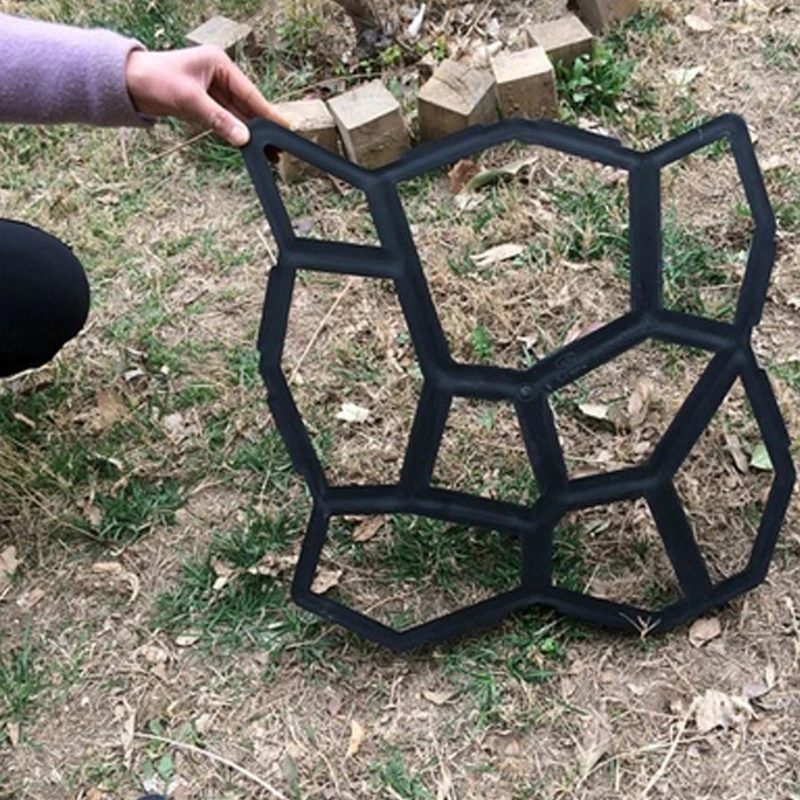 

Artificial DIY Garden Stone Road Maker Concrete Mold Manual Paving Cement 9Grids Drop Shipping