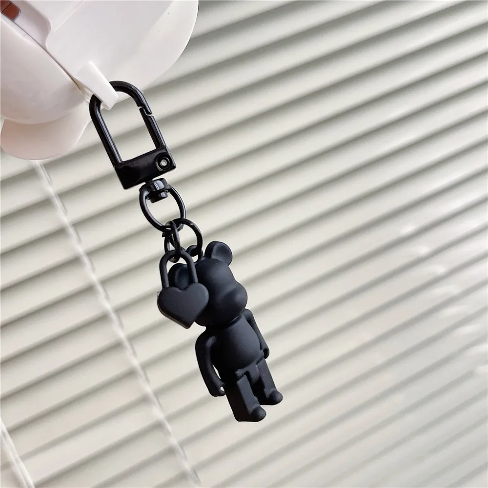 Чехол для наушников Apple Airpods Pro 3 2 1 "Модный панк-медведь с подвеской" с защитой и зарядным ящиком для наушников Airpod.