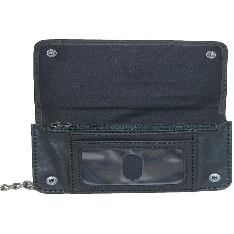 Biker Men's Wallet with Chain and Rivets
