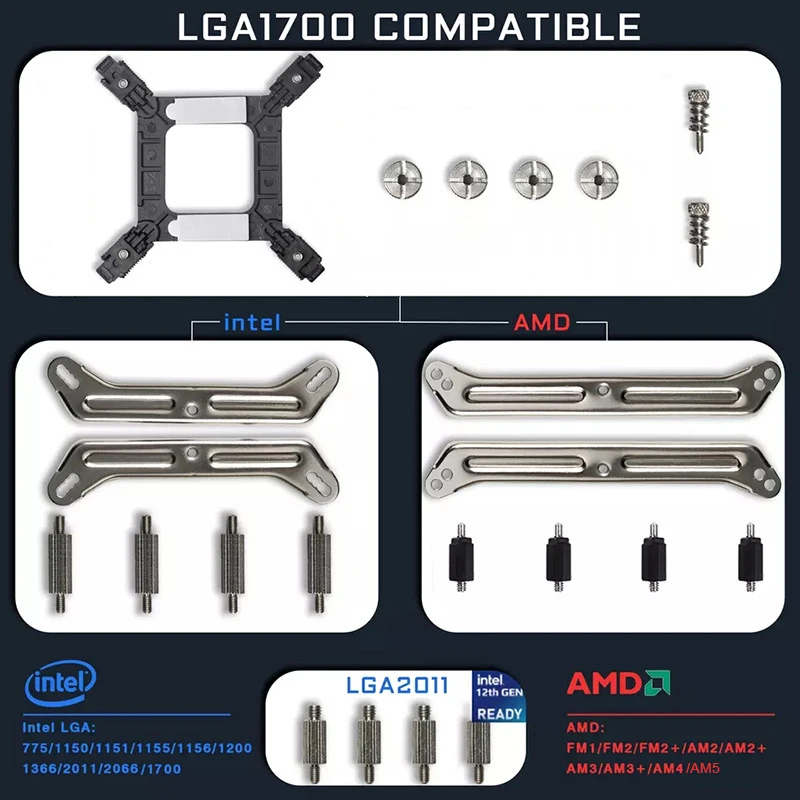 Кулер для процессора SNOWMAN с 6 тепловыми трубками 120 мм PWM 4-контактный бесшумный RGB