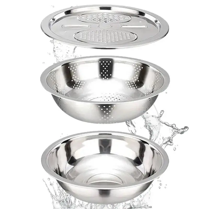 

Stainless Steel Colander Basin Household Graters Containers Set Colanders Vegetables Cutters For Pumpkin Onion Carrot Potatoes