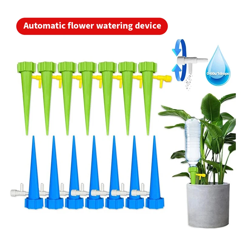 

Auto Irrigation Drippers Self Plant Watering Spikes Kit with Slow-Release Control Switch for Garden Flower Plants Indoor&Outdoor