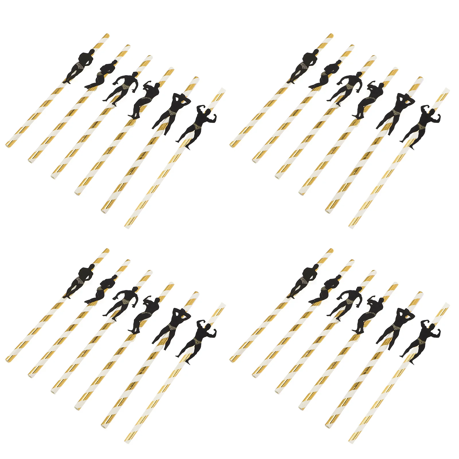 

24 Pcs Party Paper Straws Drinking Disposable Drinks Bachelorette Decorations Stripper Pole Dancer Card Man Plastic