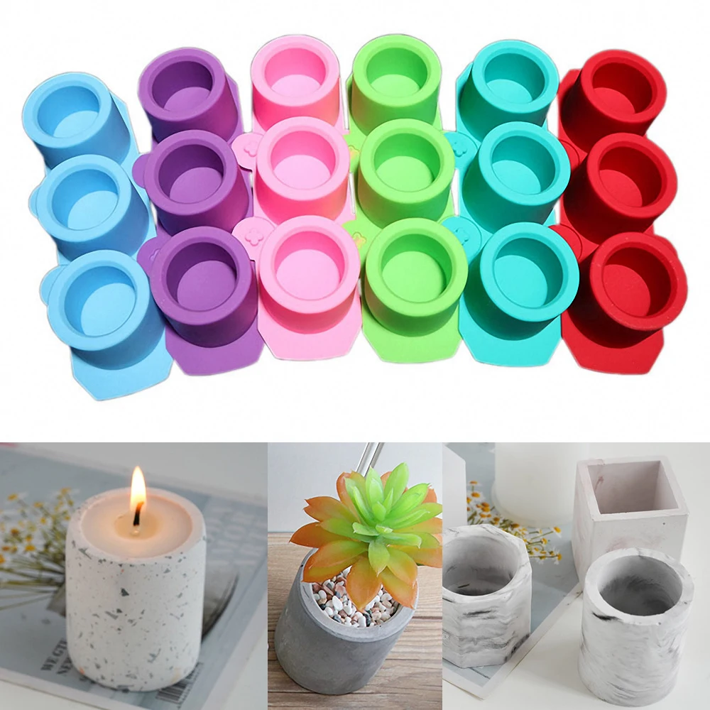 

Cylinder Silicone Flowerpot Mold Ice Cup Maker Epoxy Resin Craft Bottle Making DIY Concrete Planter Cement Succulent Pot Molds