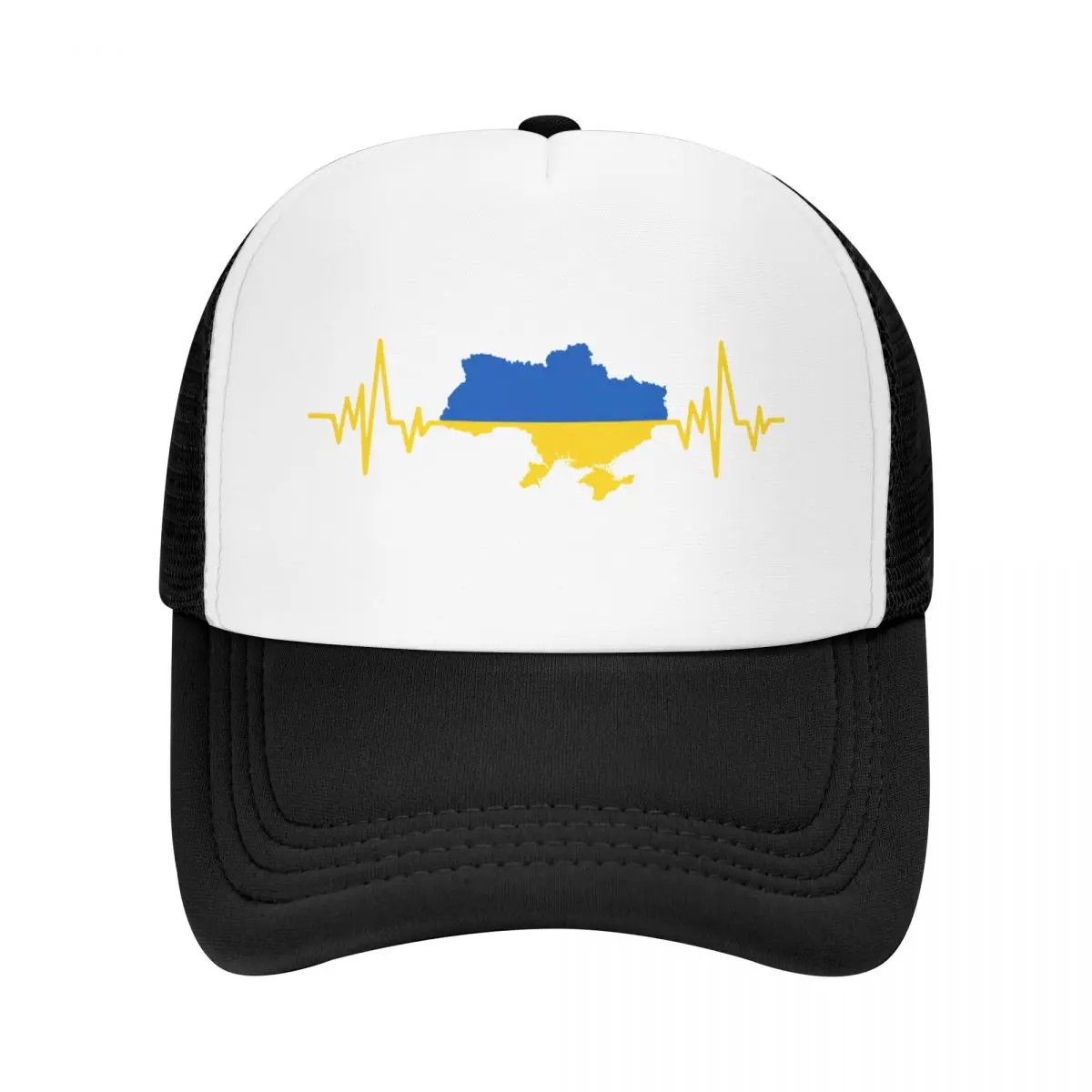 

Ukraine Heartbeat Trucker Hat Men Women Personalized Adjustable Adult Ukrainian Flag Map Baseball Cap Summer Caps Snapback Hats