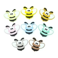 5pcs cartoon bee silicone beads baby rodent teeth care diy baby pacifier chain chew teething toy accessories bpa free