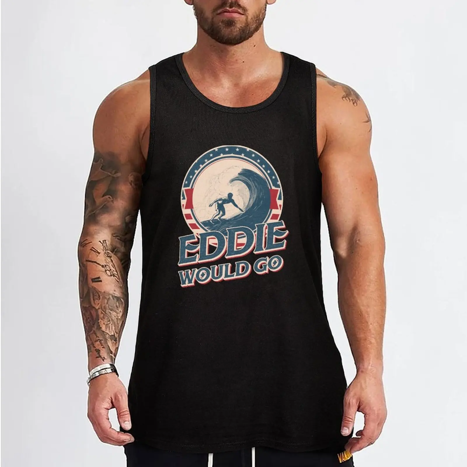 Фото Винтажная майка Eddie Would Go Surfing Legend Surf Aikau из мягкого хлопка, стандартный крой, базовая майка-футболка №2