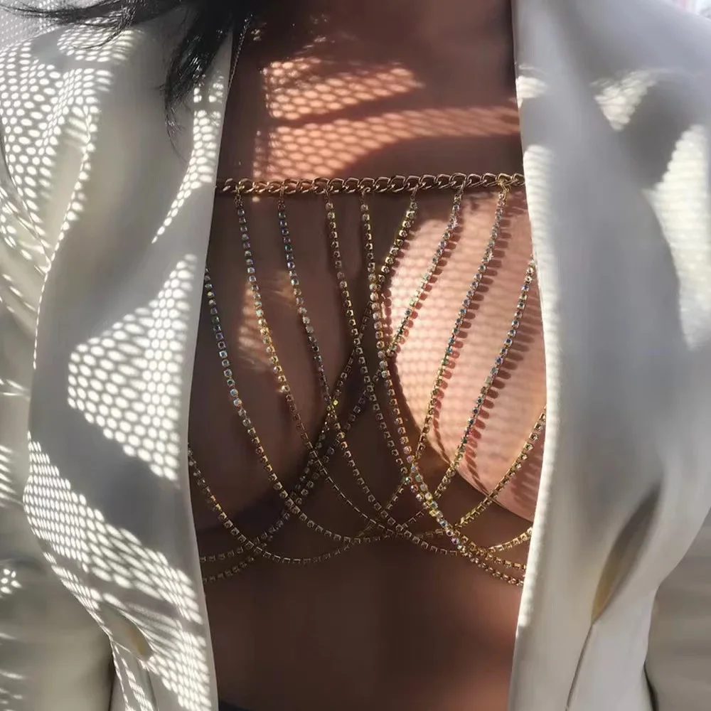 

Stonefans полые перекрестные стразы бюстгальтер цепочка жгуты для женщин фестиваль сексуальные аксессуары бикини цепочка для тела нижнее бель...