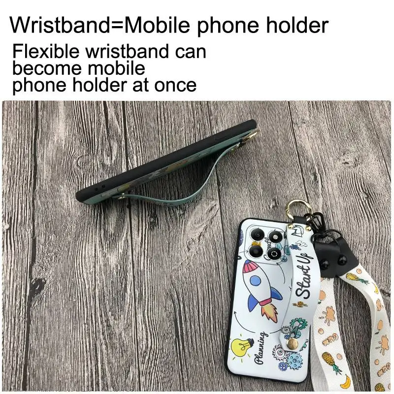 Модный дизайн противоударный телефон для Honor X6b ремешок на запястье чехол