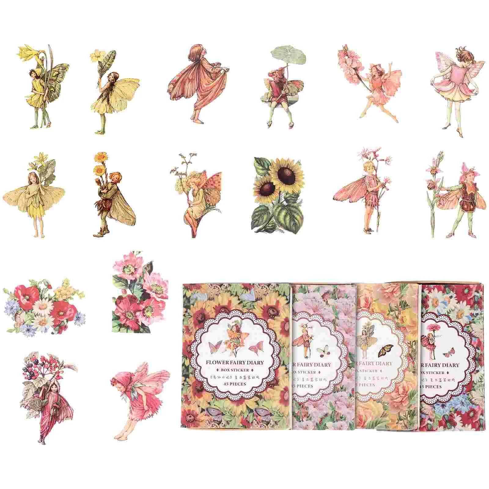 

Stickers Fairy Scrapbook Sticker Vintage Decorative Diary Planner Girl Washi Adhesive Journaling People Diy Flower Tale Fairies