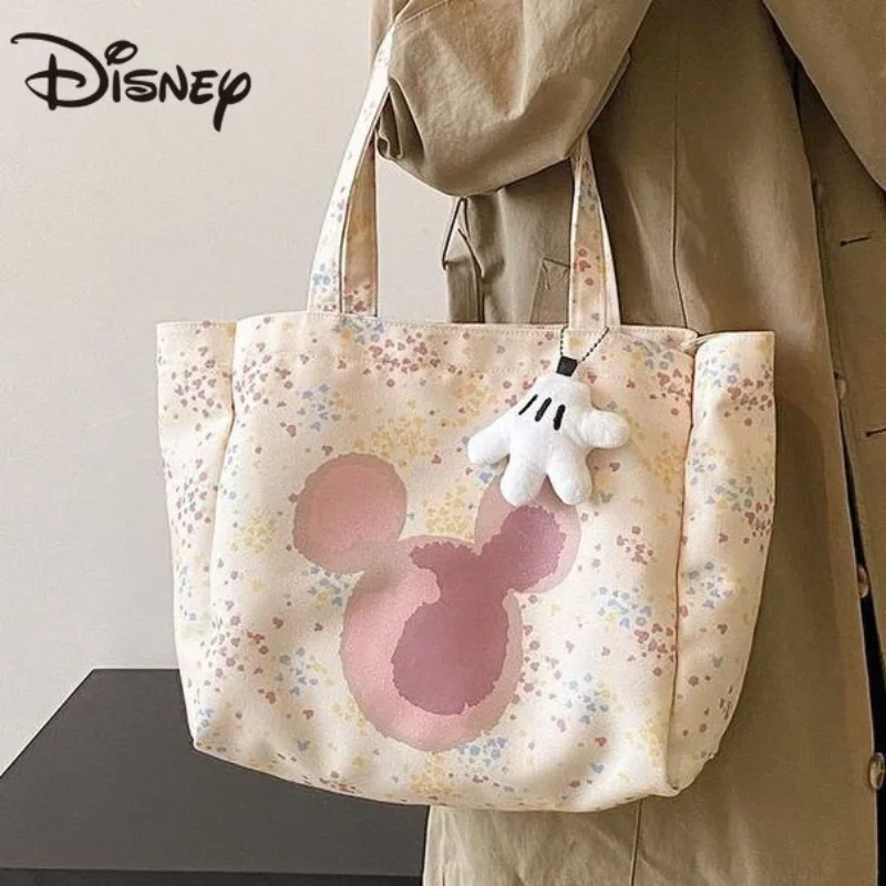 

Disney New Bag Female Disney Mickey Mouse Canvas Bag Printed Tie Dye Portable Same Bag Fashion Shoulder Bag