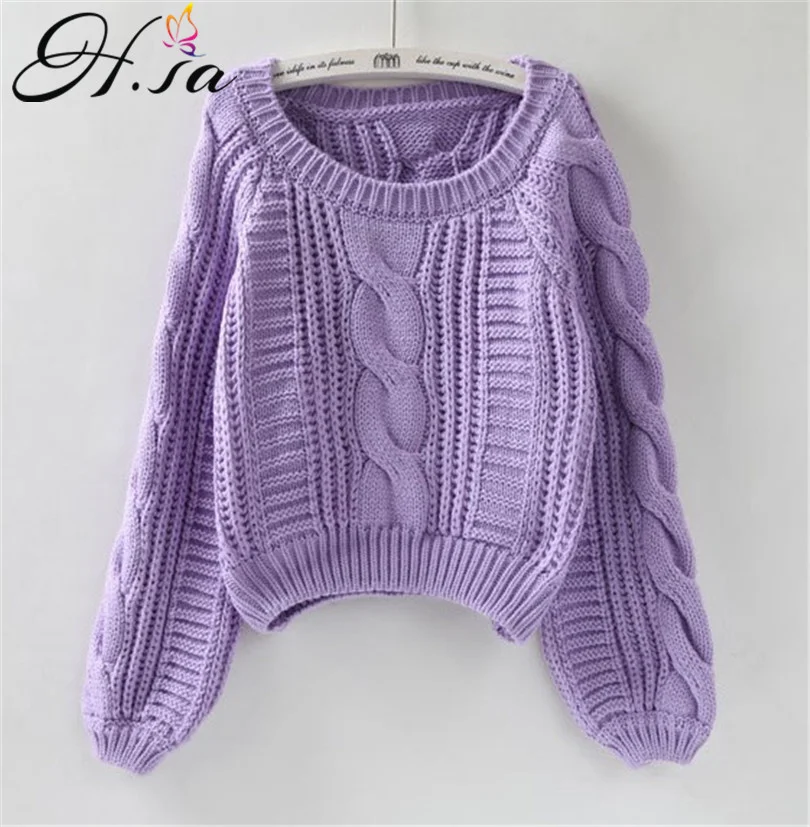 

2022 Women Winter Sweaters Korean Style Pink Pull Jumpers Solid Chic Short Sweater Twisted Pull Femme Kawaii Pullover Roupa