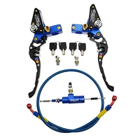 goofit blue 22mm cnc motorcycle hydraulic brake pump clutch master cylinder lever adjustable for pocket dirt pit bike atv 125cc