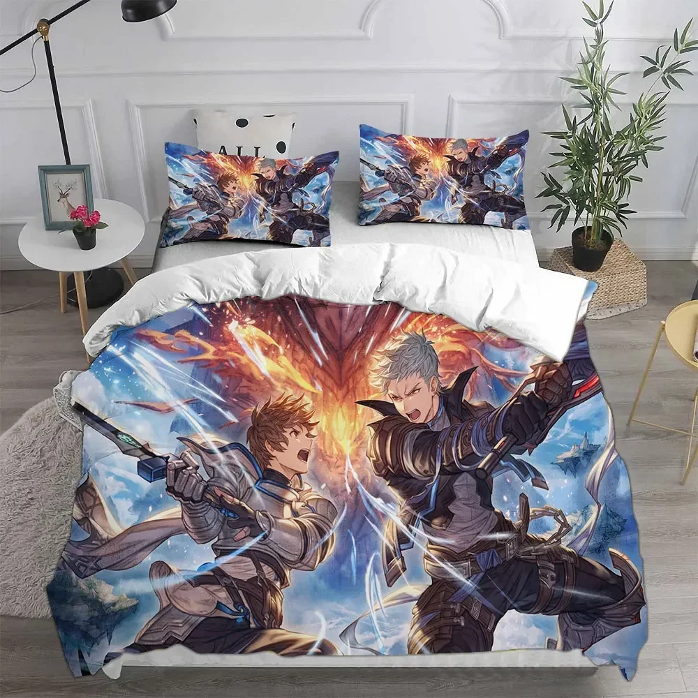 Фото Модные комплекты постельного белья с 3D-играми Granblue Fantasy, одеяло, пододеяльник, наволочка, комплекты из 2-3 предметов, размер для детей и взрослых №2