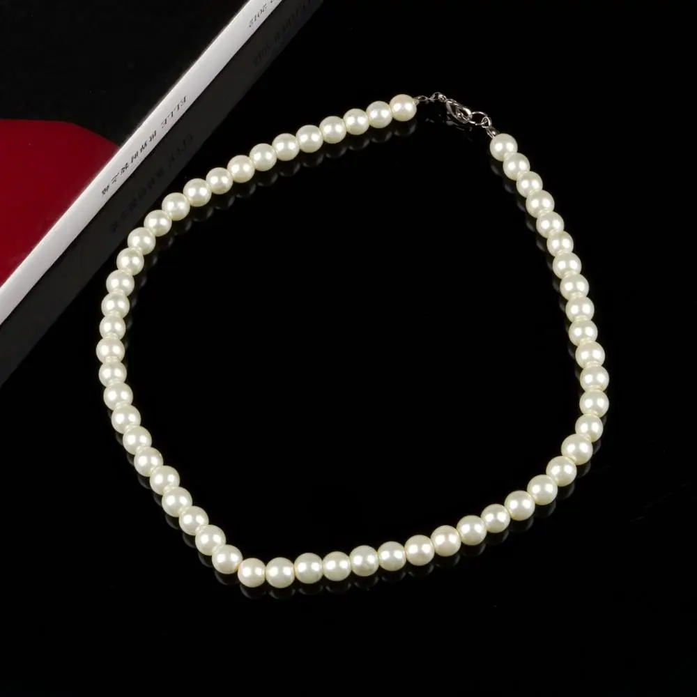 

Pearl Necklaces For Women 5mm Simulated Pearl Chain Necklace Collier Femme Choker Wedding Bridal Jewelry Party Gifts