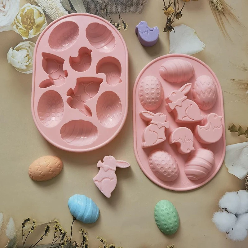

Пасхальная силиконовая форма, кролик, цветное яйцо, фотосвеча, мыло, форма, праздничное украшение, инструменты для выпечки дома