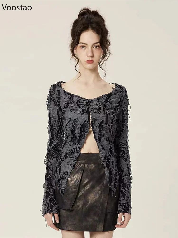 Кардидж Женский летний рваный Y2k тонкий |