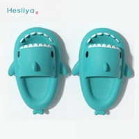 hesliya shark slippers home slides mute non slip shark clapper 4cm thick platform shark shoes for women men kids 2022 summer