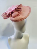 pink floral chapeau women evening party cap victorian cosplay medieval black feather hats vintage girls hats bohemia