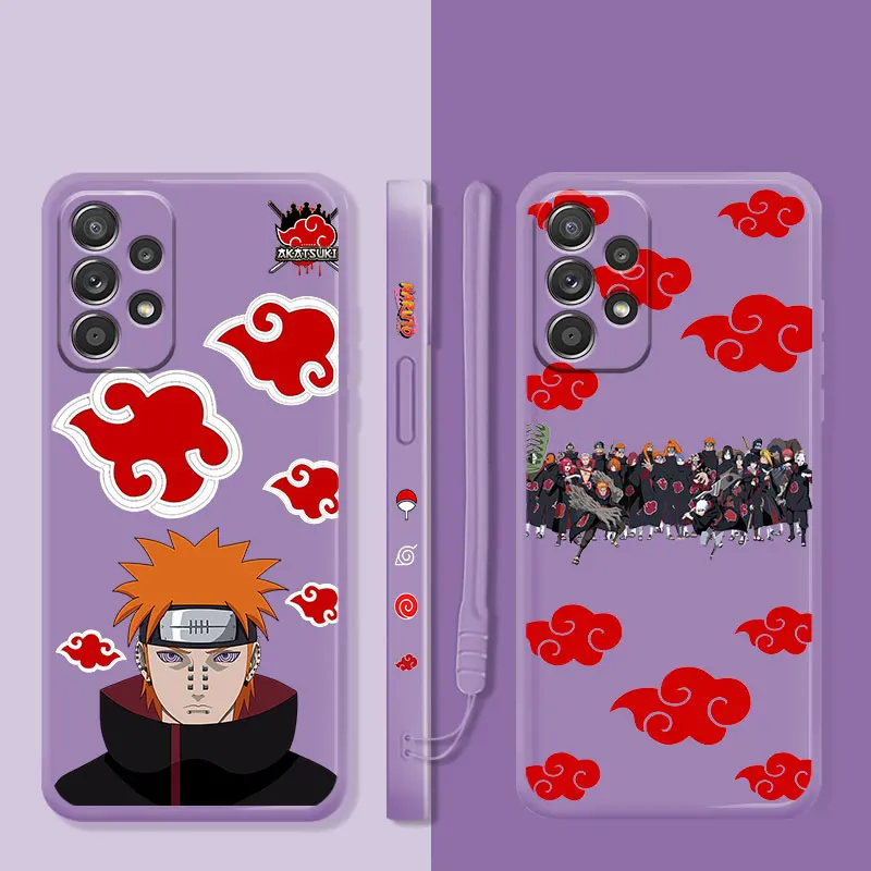 

Liquid Candy Color Case For Samsung Galaxy A73 A71 A72 A12 A21s A22 A23 A31 A32 A51 A52 A52s A53 A02s Cover Naruto Akatsuki Pain
