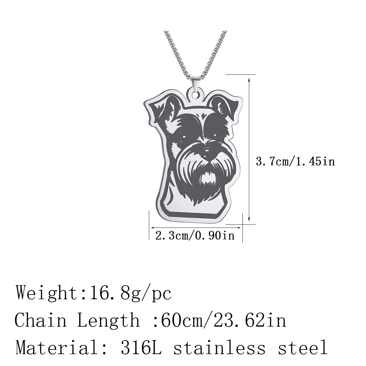 Милое миниатюрное ожерелье шнауцера для домашних животных с изображением собаки
