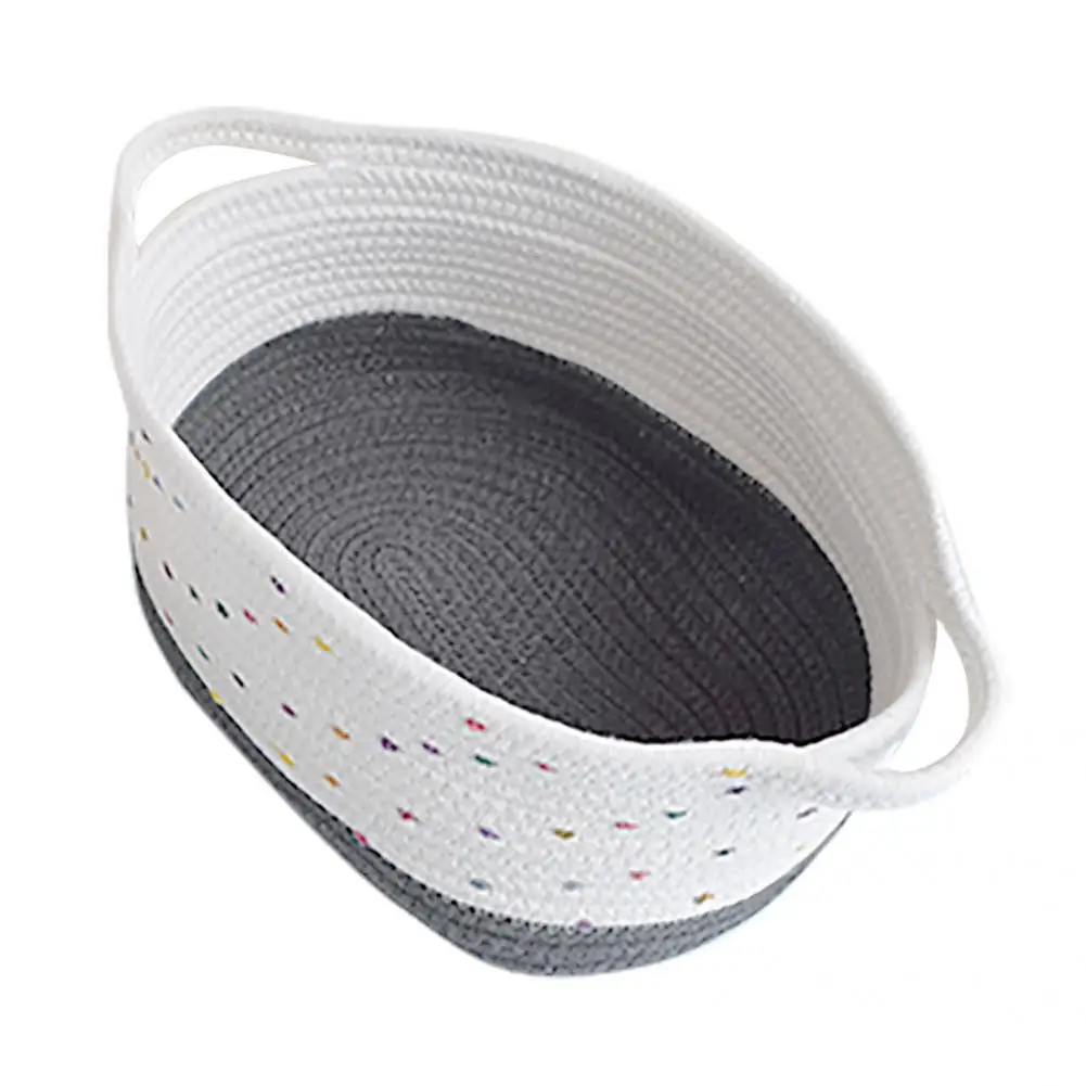 

Экологичная корзина из высококачественного хлопка ручной работы, корзина из вязаного материала, декоративная коробка для хранения, легкая ...