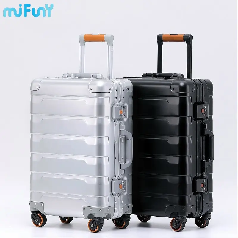 

MIFUNY 24 Aluminum Frame Travel Box Aluminum Magnesium Alloy Trolley Box Universal Wheels 20 Metal Box Business bg1100-bg1103