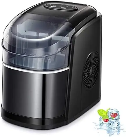 

Countertop Ice Maker Machine,26Lbs/24H Compact Automatic Ice Makers,9 Cubes Ready in 6-8 Minutes,Portable Ice Cube Maker with Se