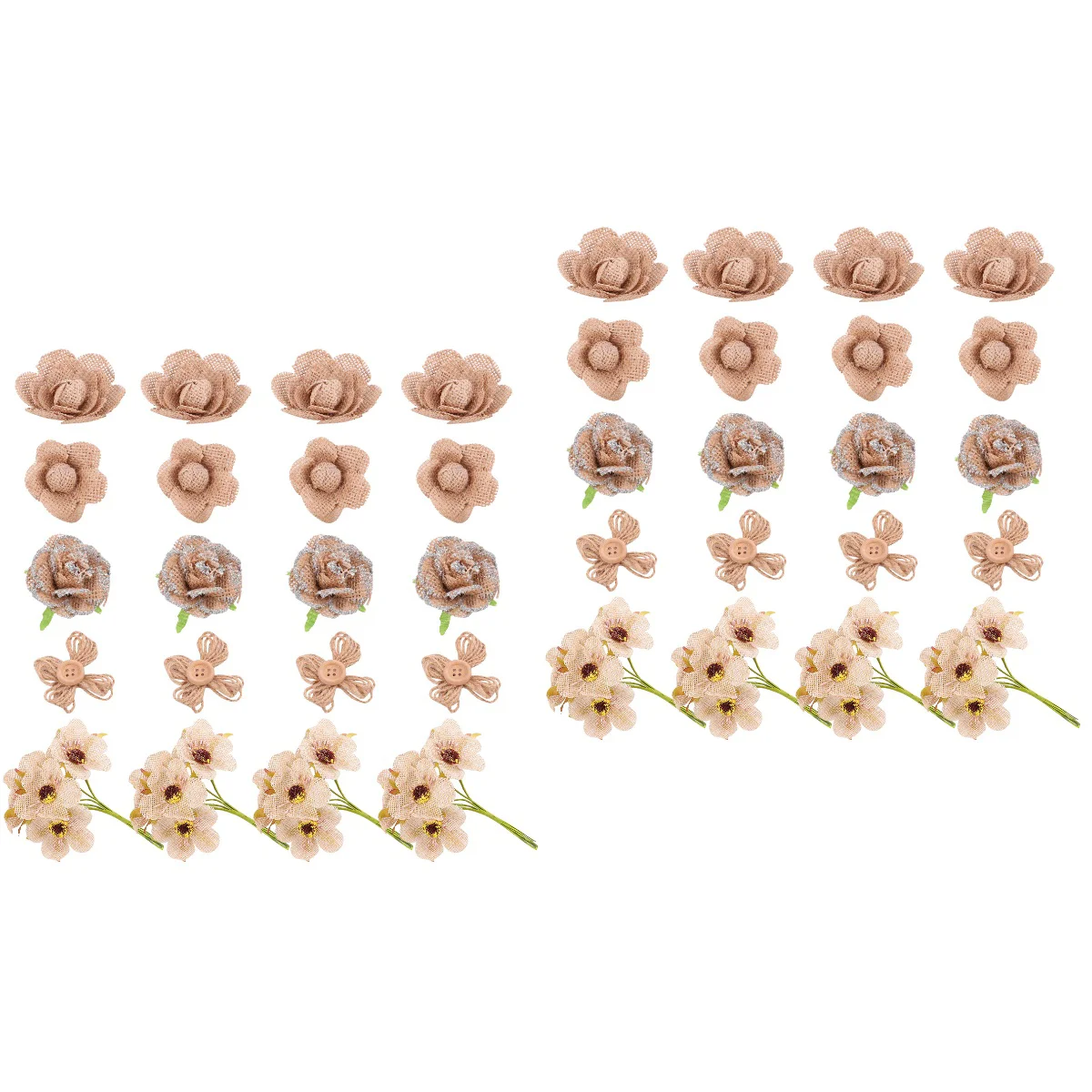 

Burlap Flowersjute Diy Flower Rose Wedding Crafts Stems Withbows Rustic Bow Christmas Embellishment Lace Supplies Floral